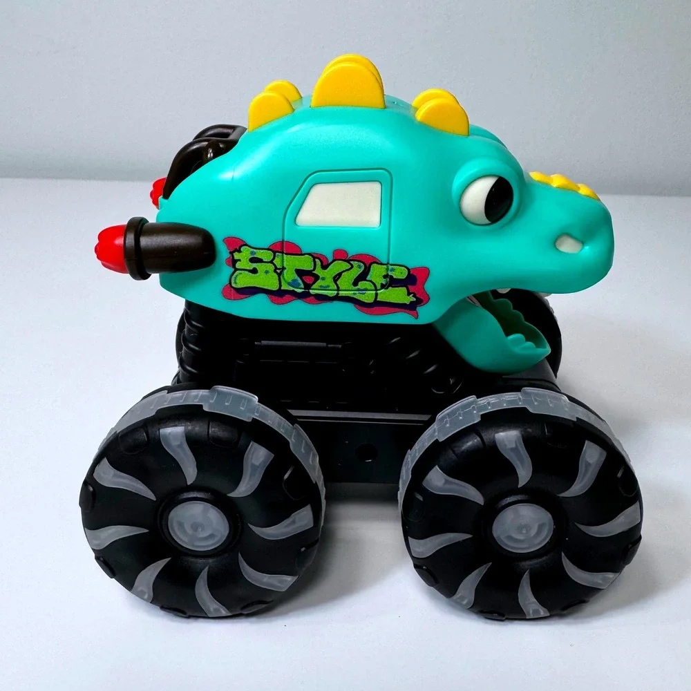 Dinosaur Monster Truck Toy Set 3 Pack T-Rex Triceratops Stegosaurus Friction Car